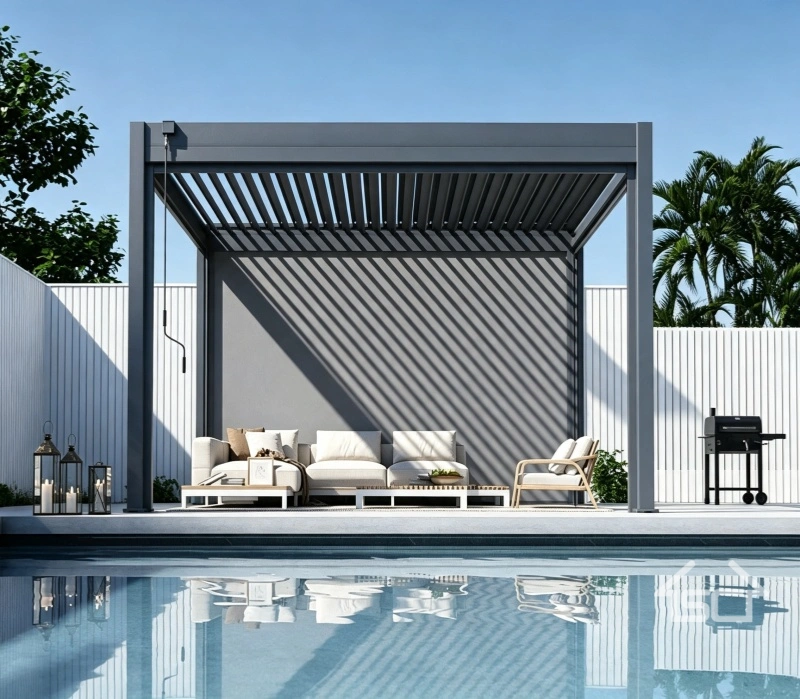 Bioclimatic Motorized Aluminum Louver Pergola