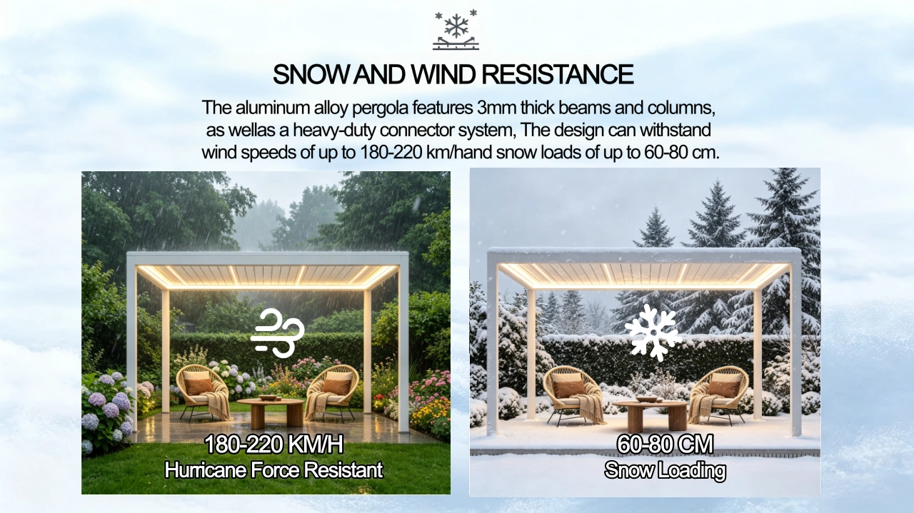 motorized louvered aluminum pergola