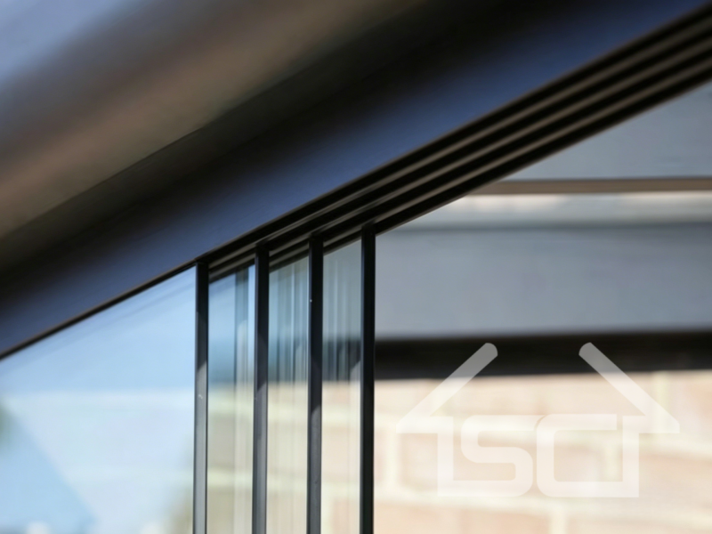 Glass door sliding track