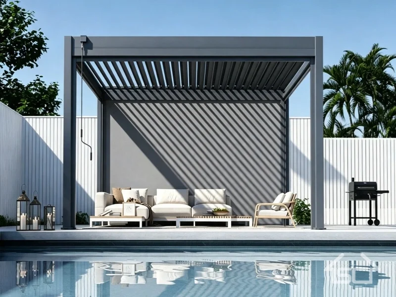 Bioclimatic Motorized Aluminum Louver Pergola