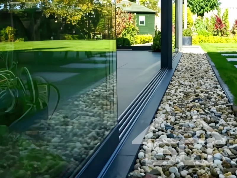 Glass door sliding track