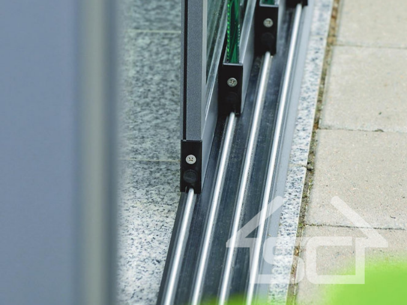 Glass door sliding track