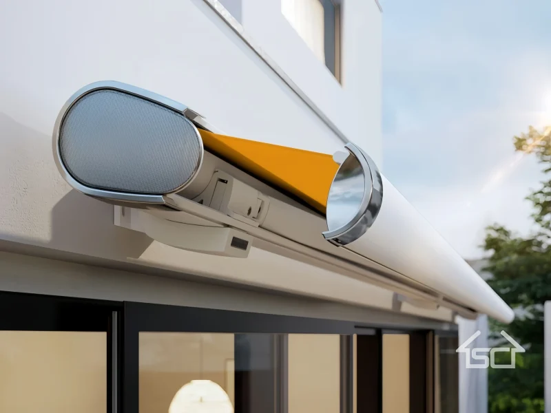 Full Cassette Awning, Electric Motorized Retractable Patio Awning, Outdoor Folding Arm Canopy Shade