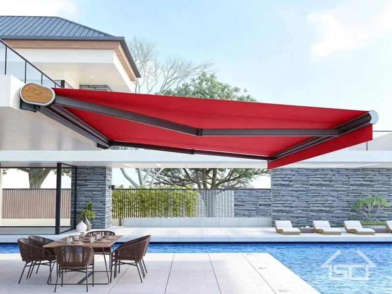 Full Cassette Awning, Electric Motorized Retractable Patio Awning, Outdoor Folding Arm Canopy Shade